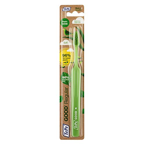 TePe GOOD Regular Soft - Cepillo de dientes fácil de usar con materias primas renovables con cerdas suaves.