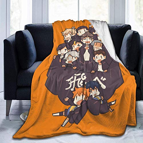 Tonesum Manta de sofá Vintage,Haikyuu Hinata Shoyo Tobio,Manta de Cama de Franela súper Suave,Manta Arrugada y difusa para decoración de Trabajo en el sofá L(153X204CM)