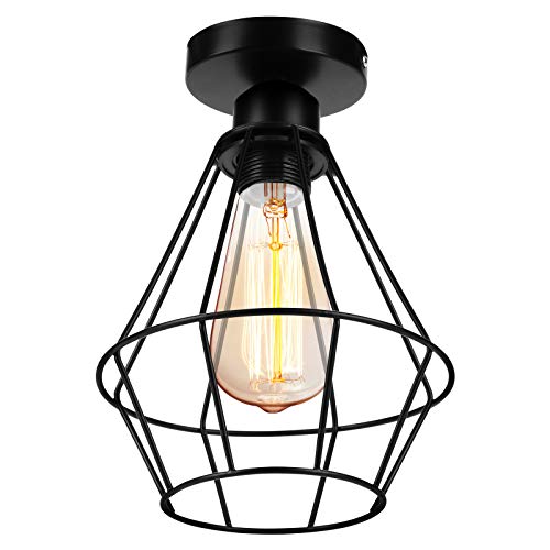 Topdéco - Plafón industrial retro de metal con diseño retro (E27, máx. 40 W, estilo industrial vintage, ideal para salón, dormitorio, café, bar, restaurante, comedor, bombilla no incluida, 20 x 22 cm) Topdéco - Plafón industrial retro de metal con diseño retro (E27, máx. 40 W, estilo industrial vintage, ideal para salón, dormitorio, café, bar, restaurante, comedor, bombilla no incluida, 20 x 22 cm)