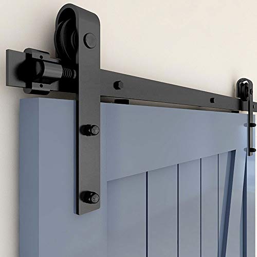 TSMST 10FT/304 cm Kit de riel para puerta corredera, kit de riel para puerta de granja resistente, apto para una puerta de madera única, forma de J