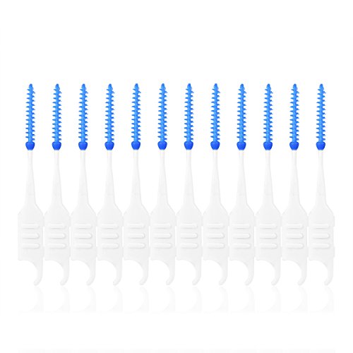 ULTNICE Dientes de cepillo dentales dentales de 200pcs Dientes de cepillo dentales de palillo de dientes blandos de silicona de doble punta