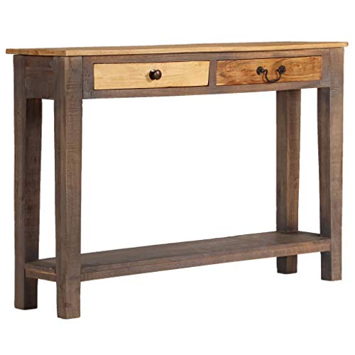 UnfadeMemory Mesa Consola Recibidor de Entrada,Mesa Alta Cocina,Mesa de Entrada,Mueble Auxiliar,Estilo Vintage,con 2 Cajones y 1 Estante,Madera Maciza,118x30x80cm UnfadeMemory Mesa Consola Recibidor de Entrada,Mesa Alta Cocina,Mesa de Entrada,Mueble Auxiliar,Estilo Vintage,con 2 Cajones y 1 Estante,Madera Maciza,118x30x80cm