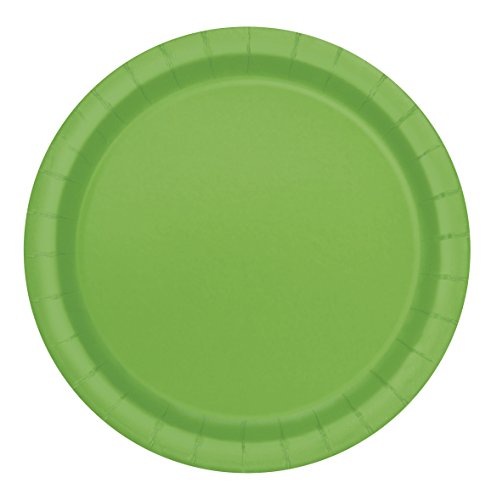 Unique Party - Platos de Papel - 17.1 cm - Verde Lima - Paquete de 20 (31424)