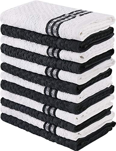 Utopia Towels Toallas de Cocina, 38 x 64 cm, 100% algodón Hilado en Anillo Toallas de Plato súper Suaves y absorbentes, Toallas de té y Toallas de Barra, (Paquete de 12) (Negro)
