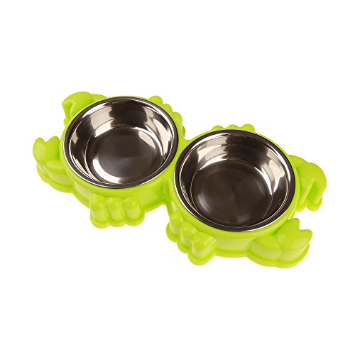 V-Do Pet Feeding & Riego Suministros de acero inoxidable 2 cuencos para mascotas, para perros, gatos, conejos, alimentador de mascotas, comida húmeda, cuenco de viaje V-Do Pet Feeding & Riego Suministros de acero inoxidable 2 cuencos para mascotas, para perros, gatos, conejos, alimentador de mascotas, comida húmeda, cuenco de viaje