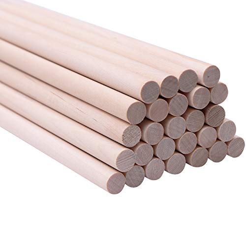 Varillas de Madera Redondas Natural Palos de Madera para Manualidades y Arte - Varas de Madera para Decoraciones - Palos para Manualidades Proyectos Niños (30,48cm de Largo, 10mm Diámetro) Varillas de Madera Redondas Natural Palos de Madera para Manualidades y Arte - Varas de Madera para Decoraciones - Palos para Manualidades Proyectos Niños (30,48cm de Largo, 10mm Diámetro)