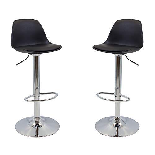 Vaukura Pack 2 Taburete Alto Tulipa - Taburete Moderno (Negro) Vaukura Pack 2 Taburete Alto Tulipa - Taburete Moderno (Negro)