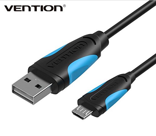 VENTION Premium - Cable de datos USB 2.0 de alta velocidad USB A hembra a Micro B hembra, color negro y azul, tamaño 2 metros