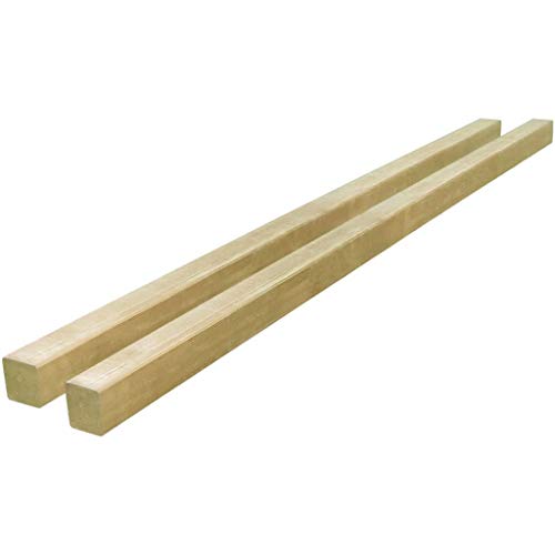 vidaXL 2x Madera Pino Impregnada Postes de Valla Puerta de Esgrima Cerca Terraza Patio Exterior Aire Libre Parque Huerto Jardín 7x7x150cm