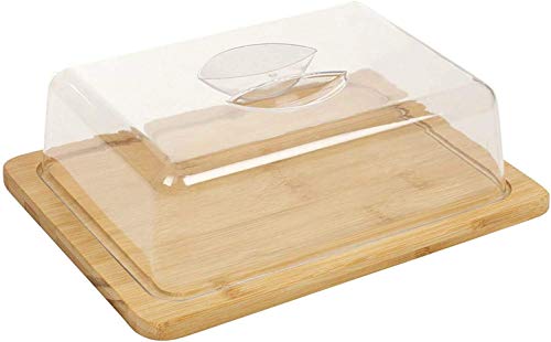 Vita Perfetta - Bandeja para queso de bambú y campana – Caja de queso de bambú, ideal para almuerzo, picnic, cocina
