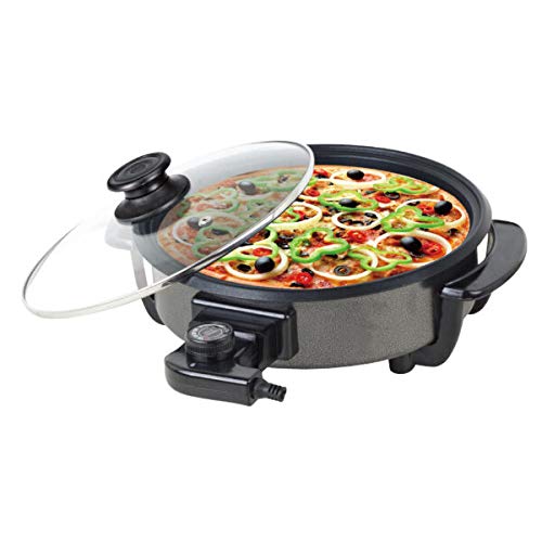 WE HOUSEWARE BN3462 Multicazuela Paellera Pizza Pan de 1500w con Tapa Cristal y 42cm de diametro