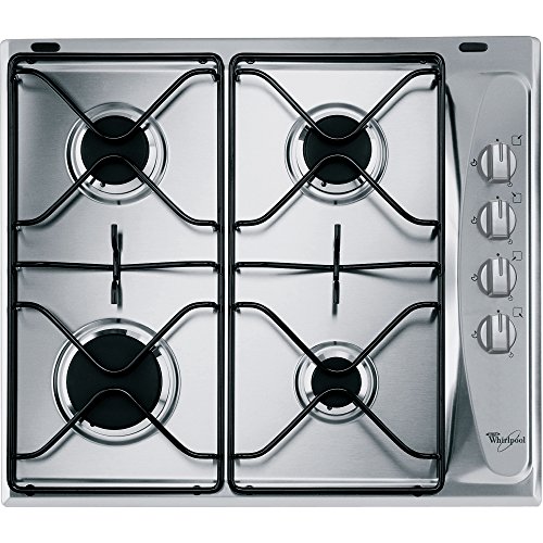 Whirlpool AKM 268/IX Integrado Encimera de gas Acero inoxidable hobs - Placa (Integrado, Encimera de gas, Acero inoxidable, Giratorio, Arriba a la derecha, 7300 W)