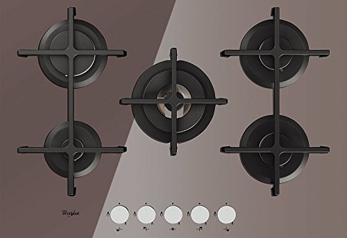 Whirlpool GOA 7523/S hobs - Placa (Integrado, Gas, Vidrio, Giratorio, Parte superior delantera, 230V) Plata