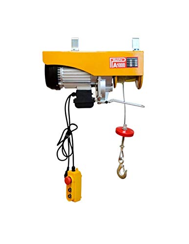 WinchPro - Polipasto Eléctrico 220V, Capacidad De 500/1000kg, Potencia Del Motor 1800w, Max. Altura De Elevación 12m, Construcción Robusta, Diámetro De La Cuerda De Acero 6mm