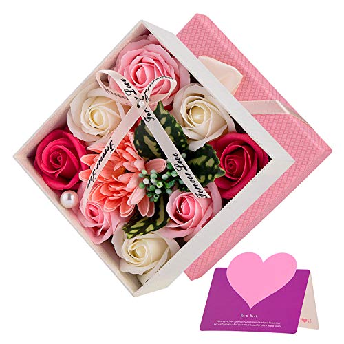 Wisolt Rosas de Jabon, Flores de Jabon Perfumado Rosas de Jabon para Decorar, Regalo para Aniversario Cumpleaños Boda Día de San Valentín