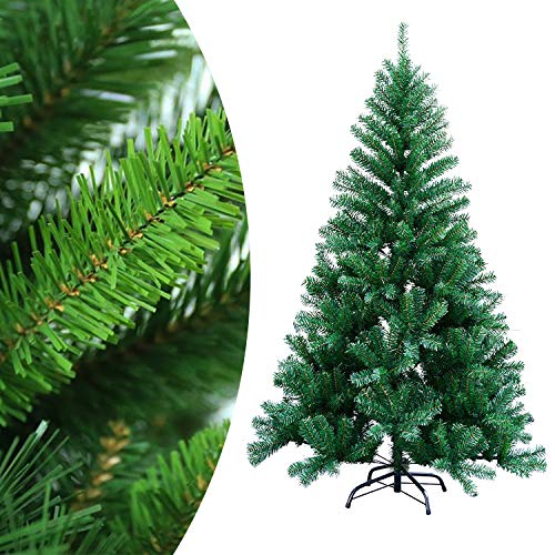 wolketon 220 cm Árbol de Navidad Artificial con Soporte de Metal para Decoración Navideña Material PVC Natural Verde Construcción Rápida - Verde, 2.2cm 1000Tips