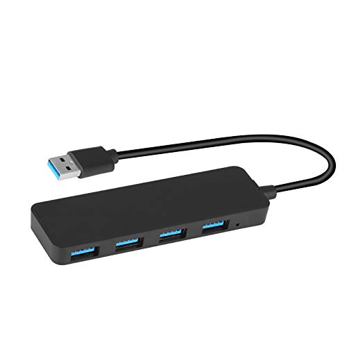 Yizhet USB 3.0 Hub 4 Puertos de Datos para transmisión de Datos de Alta Velocidad (5 Gbps) y Dispositivo de sincronización, Plug and Play. (Negro)