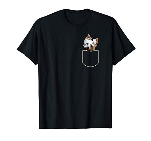 Yorkie En El Bolsillo Cachorro De Yorkshire Terrier Pocket Camiseta