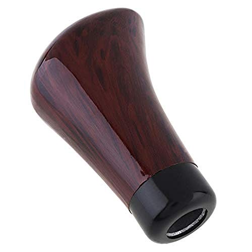 ZHAOOP Universal PVC Peach Wood Pattern Car Refit Manual Gear Shift Knob with Four Plastic Adapter/Special Wrench/Mounting Screws (Color : Brown)-Brown