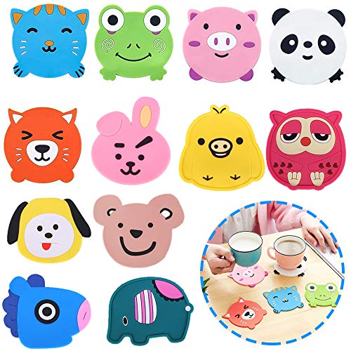 12 Piezas Posavasos Silicona, Set de Posavasos para Bebidas, Estera Taza para Decoración, Silicona Lindo Animales Antideslizante Aislamiento Pad para Restaurante, Casa, Oficina (25 Estilos) 12 Piezas Posavasos Silicona, Set de Posavasos para Bebidas, Estera Taza para Decoración, Silicona Lindo Animales Antideslizante Aislamiento Pad para Restaurante, Casa, Oficina (25 Estilos)