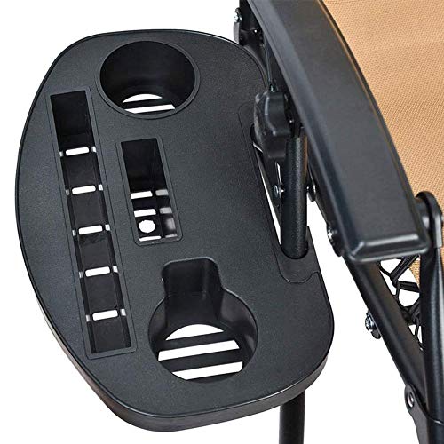 2PCS Porta Bebidas Para Sillones Plegables Bandejas De Silla Universales Ajustables Con Ranura Clip Reclinables Portátiles Negra Por Taza Agua Bocadillo Cenicero Playa Cámping Piscina Jardín