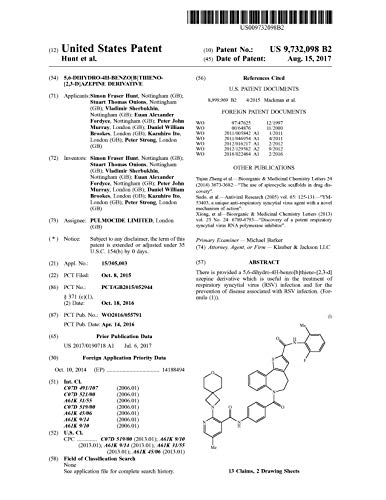 5,6-dihydro-4H-benzo[b]thieno-[2,3-d]azepine derivative: United States Patent 9732098 (English Edition)
