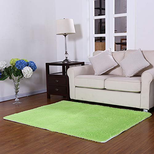 AchidistviQ alfombras en alfombras estera agarraderas color sólido antideslizante mullido grueso piso alfombra salón dormitorio alfombra fruta verde