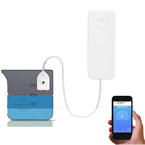 Alarma del sensor de nivel de agua inteligente para la señalización de agua WiFi, no necesita concentrador de costes, funciona con pilas, alertas de alarmas TUYA/Smart Life App
