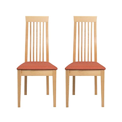 Alkove - Hayes - Set de 2 sillas de madera maciza con asiento tapizado (haya lacada)