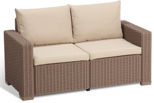 Allibert M292690 - Sofa Ratan Resina 2 plazas California Set Cappuccino