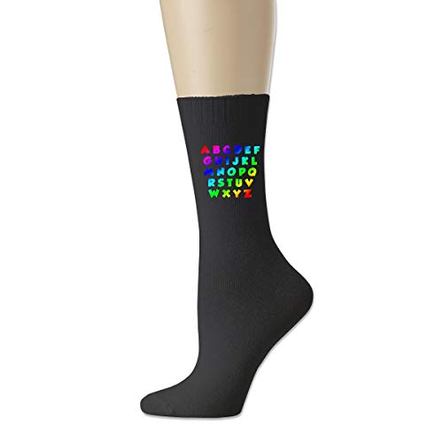 Alphabet Abc  Cotton Socks Knit High Ankle Sport Soccer Socks For Men Women