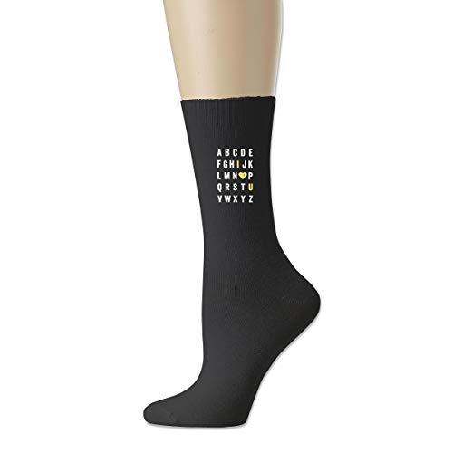 Alphabet Abc Love Cotton Socks Knit High Ankle Sport Soccer Socks For Men Women