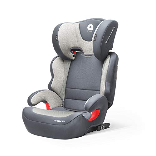 APRAMO OSTARA Fix Silla de Cohce Grupo 2/3 con Connector ISOFIX Infantil Asiento de Automóvil para Niños de 15 a 36kgs (Plata Satinada)