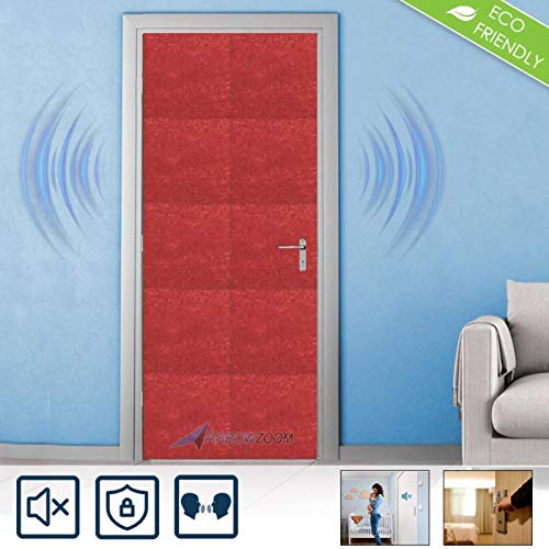 Arrowzoom Nuevo De un solo lado Kit de Puerta de Insonorización Acústica para Dormitorio o Estudio (Rojo) SD1184