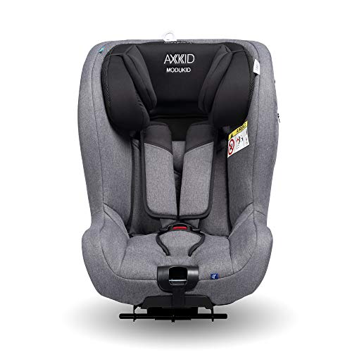 AXKID MODUKID SEAT Silla de Coche Grupo 0 y 1, Asiento de Automóvil para Niños de 0-18 Kg, Sillita para Coche, Silla de Coche de Bebé de 0 a 4 Años, Silla para 61-105 Cm (Gris)