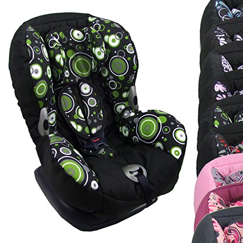 Bambini Mundo Funda de repuesto, funda para Maxi Cosi XP + priorifix (Diseño) schwarz grüne Kreise Bambini Mundo Funda de repuesto, funda para Maxi Cosi XP + priorifix (Diseño) schwarz grüne Kreise