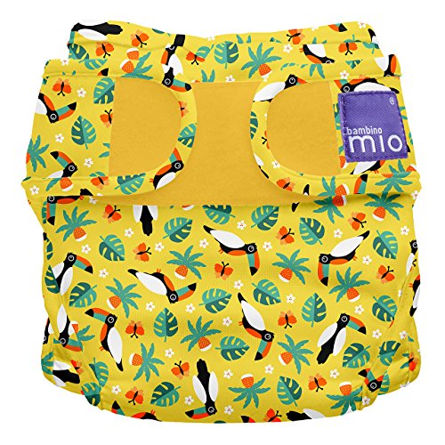 Bambino Mio, mioduo cobertor de pañal reutilizable, tucán tropical, talla 2 (9 kg+)