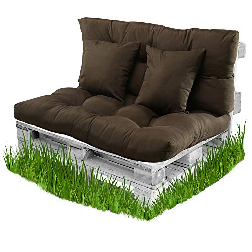 BCASE Pack Cojin Palet Fibra + Cojín Respaldo para Palés Acolchados, Cojín Relleno, Incluyen Cojín de Respaldo y Asiento, Ideal para Jardín, Terraza, Patio y Balcón, Chocolate BCASE Pack Cojin Palet Fibra + Cojín Respaldo para Palés Acolchados, Cojín Relleno, Incluyen Cojín de Respaldo y Asiento, Ideal para Jardín, Terraza, Patio y Balcón, Chocolate