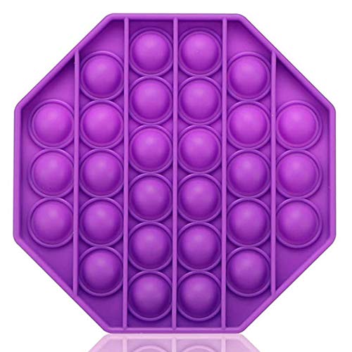 Bdwing Silicona Sensorial Fidget Juguete, Push Pop Bubble Sensory Toy, Autismo Necesidades Especiales Aliviador del Antiestrés del Juguetes para Niños Adultos Relajarse (Purple Octagon)