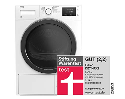 Beko DE744RX1 - Secador de condensación con tecnología de bomba de calor (tiempo de inicio de hasta 24 h, medición electrónica de humedad, mecanismo de filtro combinado, 7 kg/A++) Beko DE744RX1 - Secador de condensación con tecnología de bomba de calor (tiempo de inicio de hasta 24 h, medición electrónica de humedad, mecanismo de filtro combinado, 7 kg/A++)