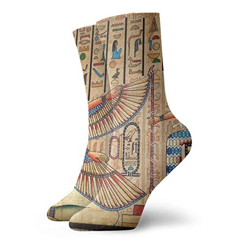 BJAMAJ Calcetines Unisex con diseño de Papyrus Egipcio Antiguo, para Pintar, de poliéster, Calcetines para Adultos, Calcetines de algodón