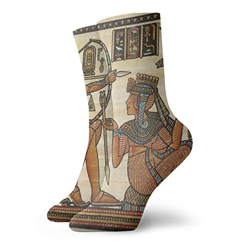 BJAMAJ Calcetines Unisex con diseño de Papyrus Egipcio Antiguo, para Pintar, de poliéster, Calcetines para Adultos, Calcetines de algodón