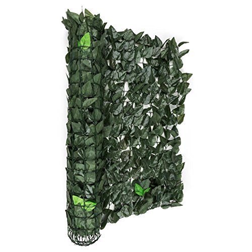 blumfeldt Fency Dark Ivy Valla de protección Visual y Anti Viento (Malla sombreo 300x150 cm, Cubierta Exterior sombreadora, Pantalla privacidad balcón, decoración imitación Hojas seto arbusto Verde)