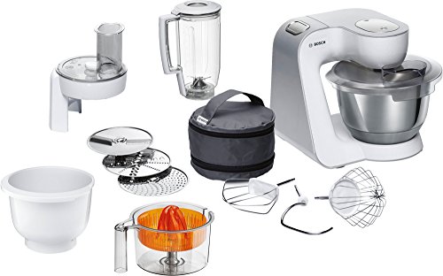 Bosch MUM58243 - Robot de cocina (1000 W, acero inoxidable) + accesorios, color blanco
