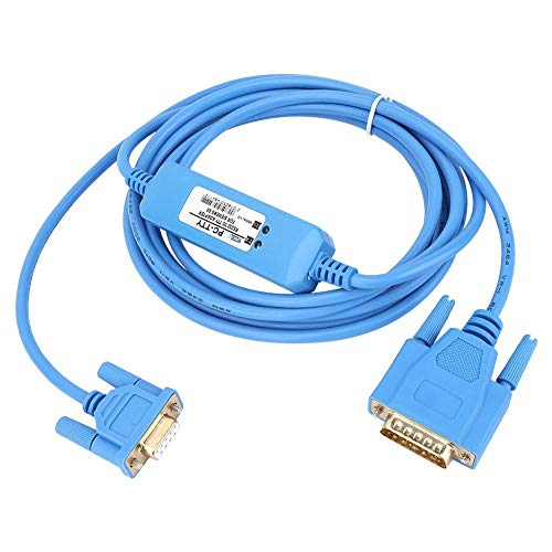 Cable de Programación de PLC para Siemens S5, Cable de Programación de 7 Pines PC-TTY Azul con Carcasa de PVC Aislada Respetuosa con el Medio Ambiente y Enchufe Chapado en Oro