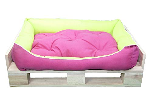 ?? Cama para Perros y Gatos, Sofá para Perros/Gatos, Cesta para Perros/Gatos con Cojín Extraíble y Reversible de Color Fucsia y Verde + Cama Palet Europeo NUEVOS A ESTRENAR ?? (Colchoneta, S) ?? Cama para Perros y Gatos, Sofá para Perros/Gatos, Cesta para Perros/Gatos con Cojín Extraíble y Reversible de Color Fucsia y Verde + Cama Palet Europeo NUEVOS A ESTRENAR ?? (Colchoneta, S)