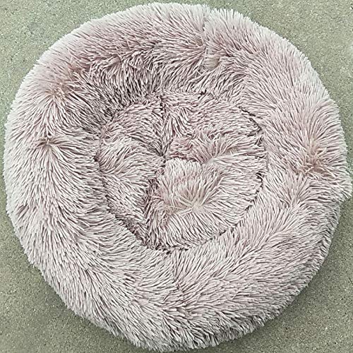 Cama Perro Cama Ortopédica Grande para Perros, Cómoda Donut Redonda, Lavable, Camas para Perros Tranquilos para Dormir Profundos, para Alfombrillas Grandes para Perros L80Cm Lightcoffee