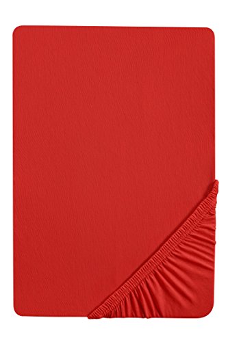 Castell 77113/018/087 - Sábana bajera ajustable elástica para cama, Rojo, 90 x 190 cm