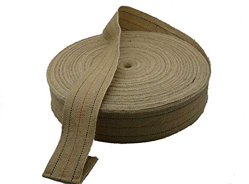 Cincha Yute para tapicería de estilo clásico, correas de 80 mm, 24 metros, para asientos. Cincha Yute para tapicería de estilo clásico, correas de 80 mm, 24 metros, para asientos.