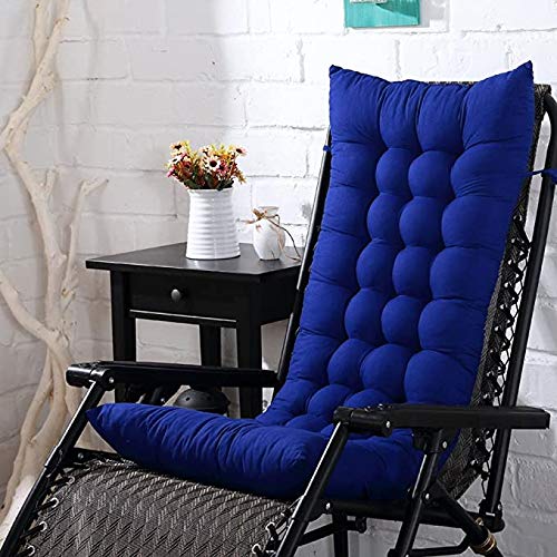 Cojín cómodo para tumbona, cojín grueso para tumbona, sillón reclinable y asiento acolchado, 1 unidad, color azul